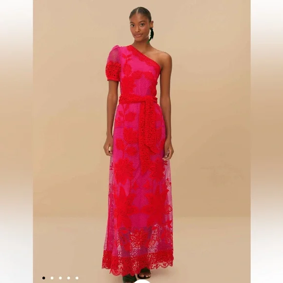 knee length dresses for ladies FARM RIO Nautical Guipire Maxi Dress In Green main image 0